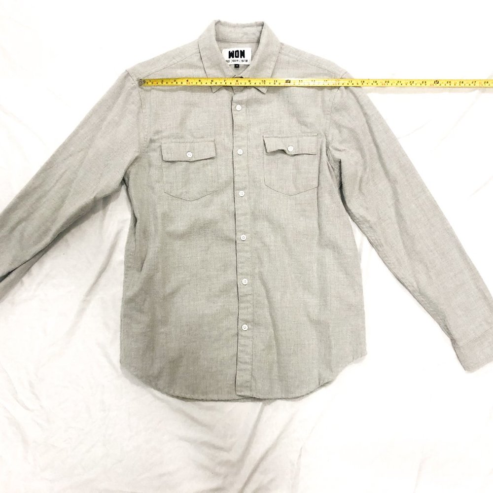 Tan button down by Woolf originals NYC medium